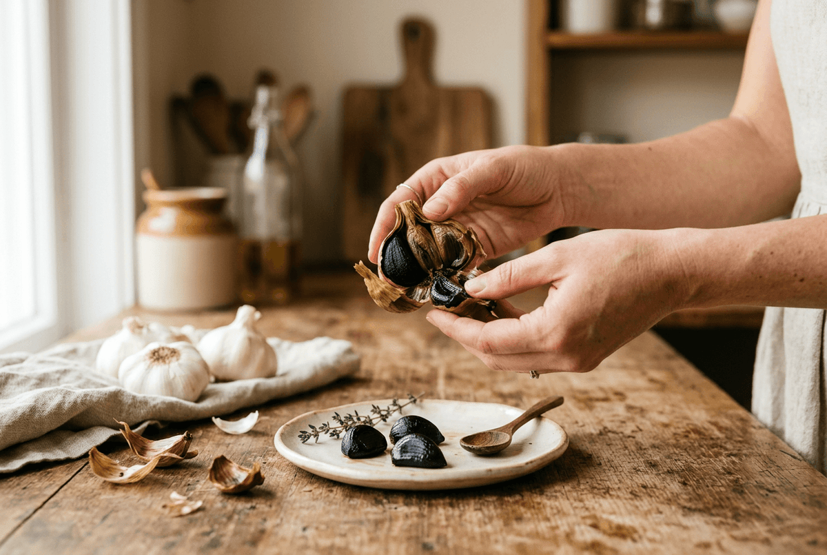 homemade-black-garlic-peeled-clove